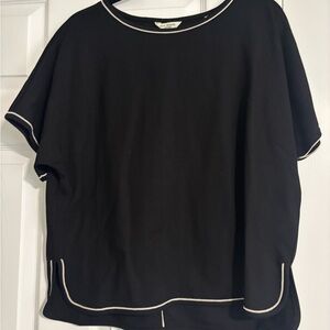 Max Studio Black Tee with White Trim